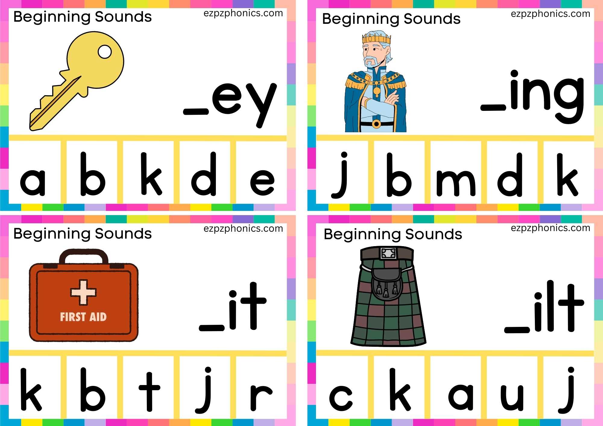 Letter K Finish The Word And Clip The Correct Letter Group 1